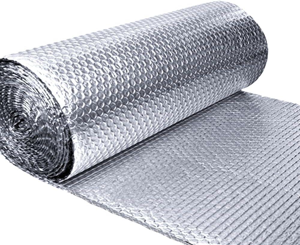 MRPAPA Double Reflective Insulation Foam, 48" x 10 Ft Reflective Window Radiant Barrier B2 Fireproof Bubble Insulation Roll for Keep Heat, Thermal Heat Block Shield - Engineered Foil