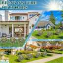 Set of 2 Artificial Topiary Ball Trees with White Mum, Faux Boxwoods for Outdoor Planters with Ground Spike, UV Resistant Artificial Outdoor Plants for Porch, Fake Bushes Round Shrub