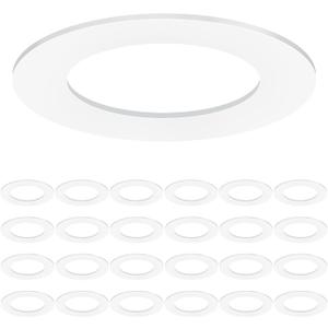 24 Pack Goof Rings for 4 Inch Recessed Lights, Outer Diameter 6.69, Inner Diameter 4.25, Matte White Recessed Lighting Trims for Down Light, Durable Plastic Design, Flush Mount