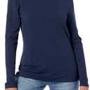 Amazon Essentials Women's Long-Sleeve Turtleneck (Large, Navy)