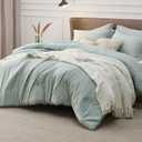 Bedsure Queen Comforter Set - Sage Green Comforter Queen Size, Soft Bedding for All Seasons, Cationic Dyed Bedding Set, 3 Pieces, 1 Comforter (90"x90") and 2 Pillow Shams (20"x26"+2")