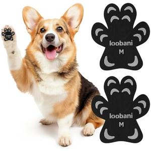 Loobani Paw Pads for Dogs Traction: Anti-Slip Dog Paw Protector for Senior Dogs Walking on Hardwood Floor, Non-Slip Dog Grippers,Senior Dog Essentials, 12sets(48pcs) Medium