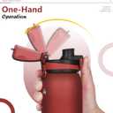 Opard 30oz/32oz Sports Water Bottle with Leak Proof Flip Top Lid BPA Free Tritan Reusable Plastic for Gym and Outdoor, Travel Water Bottle with Straw (Red)