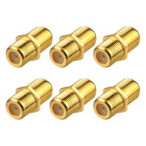VCE Coaxial Cable Connector, RG6 Coax Cable Extender F-Type Gold Plated Adapter Female to Female for TV Cables, 6 Pack