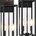 2-Pack Upgraded Motion Sensor Outdoor Wall Lights, 18” Large Dusk to Dawn Porch Lights Outdoor Wall Sconce Lantern, 3 Lighting Modes Exterior Lighting Fixtures, Black Outside Lights for House Garage