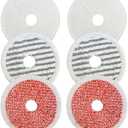 F Flammi 6 Count Mop Replacement Pad Compatible with Bissell SpinWave + Vac Spin Mop (6pack for Spinwave + Vac (Deep Clean))