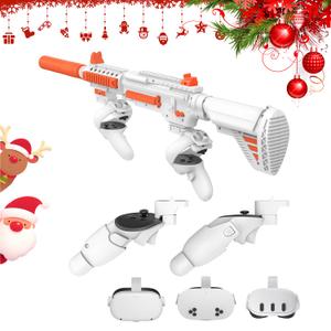 VR Handle Accessories for Meta Quest 2 & 3, Humanized Weighted Stock for Oculus Quest 3S, Enhance Control Feel, Realistic FPS Gaming Experience