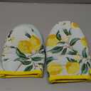 Martha Stewart Lemon Whimsy Mini Oven Mitt 2-Pack Set, Yellow, 5.5"X8"