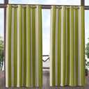 Exclusive Home Canopy Stripe Indoor/Outdoor Grommet Top Curtain Panel, 54"x84", Kiwi / Sand, Set of 2