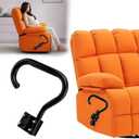 Recliner Handle Extender for Elderly - Heavy Duty Steel with Adjustable Padded Grip, Ergonomic Design for Lazy Boy & Wooden Recliners, Easy Install (Black)