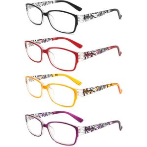 DONGDI Blue Light Blocking Reading Glasses Computer Readers for Women/Men, Eyeglasses (4 Mix Colour)