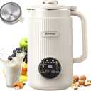 Upgraded 10-in-1 Nut Milk Maker Machine with Stainless Steel Lid, 40oz Nut Milk Maker for Almond, Oat, Soy, Juice, Plant Based Milk Maker Blender, 18H Delay/Keep Warm/Self Cleaning