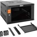Tecmojo 6U Wall Mount Rack Cabinet, Heavy-Duty 176 Lbs High Load Capacity, 19 Enclosed Server Network Rack with Glass Door, 23.6 Deep  Elite Collection