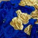 108pcs Roses Head Flowers with Stem - Blue & Gold Artificial Flowers Rose Bulk - Silk Royal Blue Gold Rose Fake Flower for Wedding Bouquet Home Baby Shower DIY Centerpieces Tables Grad Party Decor