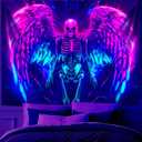 BVBOX Blacklight Tapestry,WingTapestry Glow In The Dark,UV Reactive Black Light Upright Posters Wall Hanging for Bedroom Dorm Living Room Backdrop Decor (wing13, 90L x 70W)