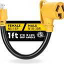 Dryer Adapter Cord, NEMA 5-15P Male to 10-30R Female Power Adapter, Heavy Duty STW 10 Gauge Only for 15 Amp 120V Dryer, 12Inch, ETL ListedYellow