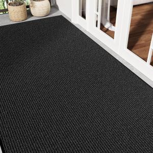 Large Commercial Floor Mat, 4' x 8' Indoor Outdoor Front Door Mat, All-Season Non-Slip Entry Mat, Absorbent & Stain Resist, Easy Clean Heavy Duty Outdoor Mat for High Traffic Area, Black