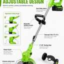 Cordless Weed Wacker with Wheels, 880W Electric Weed Eater with 2 x Batteries, 3-in-1 Battery Powered Grass Trimmer/Brush Cutter with 5 Types Saw Blades, Lightweight for Lawn & Garden
