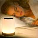 Touch Bedside Lamp, Dimmable Night Light for Baby Nursery, 13 RGB Colors & 5 Brightness Levels, Portable Rechargeable Table Lamp for Nightstand, Kids, Bedroom, Office, Camping