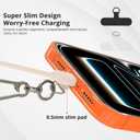 LAUDTEC Breakaway Cell Phone Lanyard Crossbody with key Utility Ring & 2Tabs,Adjustable Anti-Theft for iphone Strap,Premium Metal 360Carabiner,Universal Phone Neck &Wrist Lanyard for Travel,Black