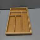 Juvale Silverware Organizer Tray - Brown Bamboo, 6-Slot, 14.5 x 10.25 x 1.75 in - Utensil Drawer Organizer & Cutlery Tray for Kitchen & Desk Use slides