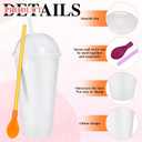 6 Set Slushie Cups with Dome Lids and Straws Detachable Spoon Straws Reusable Plastic Iced Coffee Cups Smoothie Tumbler for Birthdays Summer Party Supplies(Dark Colors,24 oz)