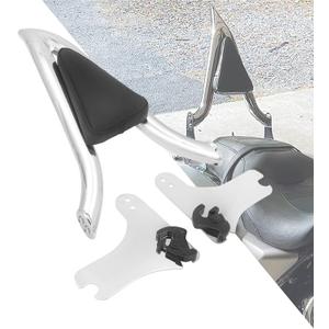 HDBUBALUS Motorcycle Detachable Rear Passenger Backrest Sissy Bar Rear Backrest Cushion Fit for Harley Touring Road King Road Glide Street Glide 1997-2008 Chrome