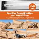 T5 HO UVB Reptile Light Fixture with 10.0 UVB Bulb, 24W High Output UVB Light for Reptiles, 22" T5 UVB Light Bar for Bearded Dragons, Tortoises, Iguanas, Desert Reptile UVB Lamp for Terrarium Lighting