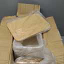 Geosar 6 Pcs Storage Bins with Bamboo Lids Plastic Storage Containers Stackable Box with and Handle with 6 Labels and Marker for Organizing Toys and More, 10.1x7x6.69 In(White,Classic)