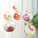 12 pcs 2.36Inch Clear Plastic Refillable Decor Balls,60mm DIY Clear Plastic Ornaments Christmas Tree Hanging Balls Christmas for DIY Craft Projects,Wedding,Party, Home DecorationGold
