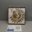 FLEBLE Large Wall Clocks for Living Room Decor Gold Decoration Wall Clock Silent Battery Operated Non Ticking for Bedroom Kitchen 14 Inch Retro Peacock Crystal Wall Watch Quartz for Home Office Indoor