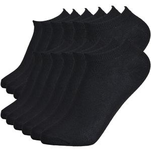 Women's Cotton Ankle Socks - 6 Pack Performance Comfort No Show Socks - Breathable Thin Athletic Socks (Black)