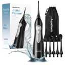 AquaSonic Aqua Flosser - Cordless Rechargeable Water Flosser for Teeth - Waterproof, Portable Oral Irrigator for Dental Cleaning with 5 Jet Tips – Braces Home Travel