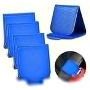 Car Seat Belt Adjuster, 4 Pack Premium PU Leather Seatbelt Clip for Vehicle Automobile Safety Comfort Universal Shoulder Neck Strap Positioner for Adults (Blue)