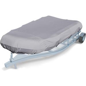 600D Marine Grade Fade and Tear Resistant Dinghy Cover, Heavy Duty Waterproof and Sunproof Inflatable Boat Cover, Gray (9.5'-10.5' Long)