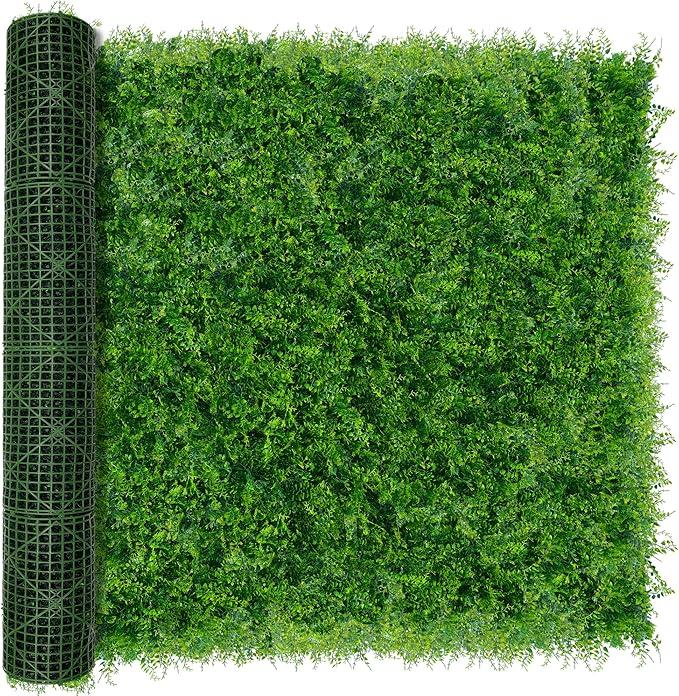 Greenery Faux Grass Wall Backdrop: 72"x144" (72 SQFT) UV-Anti Artificial Green Boxwood Panel for Patio Balcony Privacy & Ivy Fence Covering Privacy, Garden, Backyard Wall Backdrop Decor