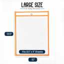 Essex Wares - 25 Pack, Assorted, Job Ticket Holders, 10" Wide x 13.5" Tall - Clear Plastic Shop Ticket Holders - Easy to Use, Reusable & Easy Erase Plastic Invoice Holders, Water-Resistant & Durable