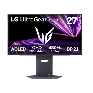 LG 27GX790A-B 27-inch Ultragear OLED Gaming Monitor QHD 1440p 480Hz, 0.03ms, DisplayPort 2.1, True Black 400, NVIDIA G-Sync, AMD FreeSync Premium Pro, HDMI, USB, Tilt/Height/Swivel/Pivot Stand, Black