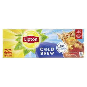 Lipton Iced Tea Bags, Cold Brew, Black Tea, Family-Sized, 22 Tea Bags