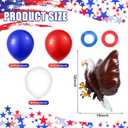 Whaline 63 Pcs Patriotic Balloons Set 3D Giant Eagle Foil Balloon 4th of July Red Blue White Latex Balloons with Ribbon for Independence Day Veterans Day Decor