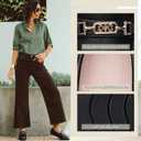 DeYashopin Women's Loafer Shoes Leisure Slip On Work Shoes Comfort Walking Flats (10 Wide, Black Leather)