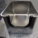 Yangbaga Extra Large Stainless Steel Litter Box, Leak Proof 12 Inches High Sides for Urine & Litter Trapping, Corner Litter Box for Kittens, Older Cats,Non-Stick,Non-Slip,No Sharp Edges