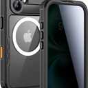 Lanhiem Magnetic for iPhone 16 Plus Waterproof Case, Built-in Privacy Screen Protector, Compatible with MagSafe, Anti-Spy Full Body Phone Case for iPhone 16 Plus 6.7", Black