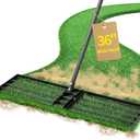 Jardineer 36 Inch Heavy Duty Lawn Leveling Rake, 72 Inch Long Handle Yard Leveler for Grass Soil, Ground Dirt Leveler Tool for Lawn, Garden, Golf Course Maintenance