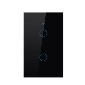 WiFi Smart Wall Light Switch,US Standard Voice Control Tempered glass panel, 2.4GHz Wi-Fi Touch Switches, Remote Control Smart Life/Tuya App, (2Gang-Black) WiFi Smart Wall Light Switch,US Standard Voice Control Tempered glass panel, 2.4GHz Wi-Fi Touch Switches, Remote Control Smart Life/Tuya App, (2Gang-Black)