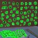 Cute Cats Water Bottle Stickers for Kids Glow in The Dark, 140 PCS Vinyl Waterproof Kitty Stickers Pack for Laptop Skateboard Phone Case, Cute Kittens Decals for Teens (Luminescent-001ksch)