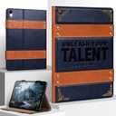 Case for iPad (A16) 11th/10th Gen 11"/10.9" 2025/2022 | Microfiber Leather Protective Cover,Magnetic Closure,Smart Folio Auto Sleep/Wake,Adjustable Stand,Shockproof,Dark Blue