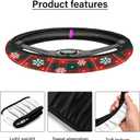 Christmas Car Steering Wheel Cover for Women Men, Non-Slip Breathable Steering Wheel, Snowflakes Steering Wheel Protector, Universal 14" 02/2-15" Fit Auto, Suvs