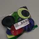 Coopay Air Hockey Paddles and Pucks, Air Hockey Pushers with Nylon Storage Bag, Goal Handles Paddles Replacement Accessories for Game Tables(4 Pushers 96mm with Pads, 8 Pucks 64mm) (Red, Black, Blue, Green)