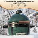 Wooden Handle Replacement, Green Egg Accessories, Compatible with X-Large and XX-Large Sizes, Includes Screws. (9" Walnut)